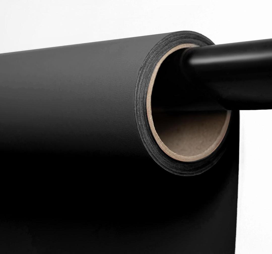 Kate Seamless Paper Backdrop Black Seamless Backdrop Paper Rolls (53''x16.4' Jet) 