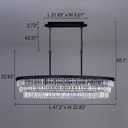TOCHIC Crystal Chandelier 47 inch, 9 Lights Large Black Crystal Chandeliers for Dining Room, Modern Farmhouse Oval Chandelier Kitchen Island Lighting Fixture for High Ceiling, Living Room, Bar