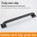 joyrain 500lb Capacity Stainless Steel Grab Bar - Heavy Duty Bathroom Safety Rail for Elderly, Anti-Slip Shower Handle, ADA Compliant (Matte Black, 12 inch)