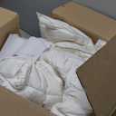 APSMILE Super King Luxury 100% Organic Cotton All Season Down Feather Fibers Comforter, High Fill Power Medium Warmth Duvet Insert (120x120, Ivory White)