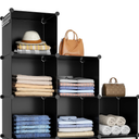 HOMIDEC Closet Organizers and Storage, 7 Cube Storage Organizer, Portable Closet Organization Clothes Shelves for Kids, Closet, Bedroom, Bathroom, Office, Black