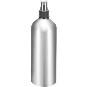HARFINGTON Aluminum Fine Mist Spray Bottles 500ml/16oz Metal Small Liquid Alcohol Refillable Travel Container with Black Plastic Nozzle Cap for Perfume Skincare Cosmetic Storage Bottle