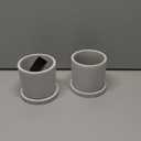 MyGift Set of 2 Mini 4-Inch Gray Cement Succulent Planters  Modern Unglazed Concrete Plant Pots with Removable Saucers