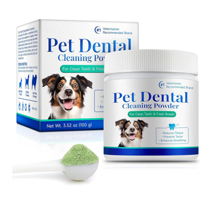 Dog Dental Powder - Pet Dental Powder - Teeth Cleaning P-owder for Dogs - Plaque & Bad Breath Off P-owder D-og, D-ental Care Supplies 100g