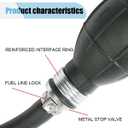 5/16" (8mm) ID Boat Motor Fuel Line Hose, Universal 6FT Marine Fuel Line Assembly Kit with Primer Bulb Connector Fit for RVs Boats Tractors Caravans Outboard Fuel Line