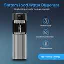 Brio Bottom Loading Water Cooler Dispenser for 5 Gallon Bottles - 3 Temperatures with Hot, Room & Cold Spouts, Child Safety Lock, LED Display with Empty Bottle Alert, Stainless Steel