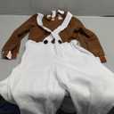 Vikidoky Brown Candy Chocolate Factory Worker Costume Jumpsuit Outfit Bodysuit with Leg Warmers Wig Halloween Cosplay Uniform (Medium, Kids)