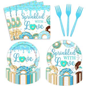 Donut Sprinkle Baby Shower Tableware Party Decorations for Boys