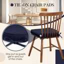 Basic Beyond Chair Cushions for Dining Chairs 4 Pack, Kitchen Chair Cushions with Ties and Non Slip Backing, 16 x 16 inches Chair Pads for Dining Chairs (Navy), 16"x16"x2"