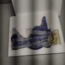 Elegant Resin Sculpture Decor Golden Lady with Flowing Gown Design, Modern Art Home Accent for Living Room, Office, and Gift Giving, Blue 