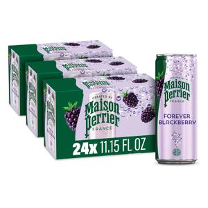 Maison Perrier Forever Blackberry Flavored Sparkling Water, 11.15 Fl Oz Cans, 8 Count, 3 Pack (EXP 07/27/27)