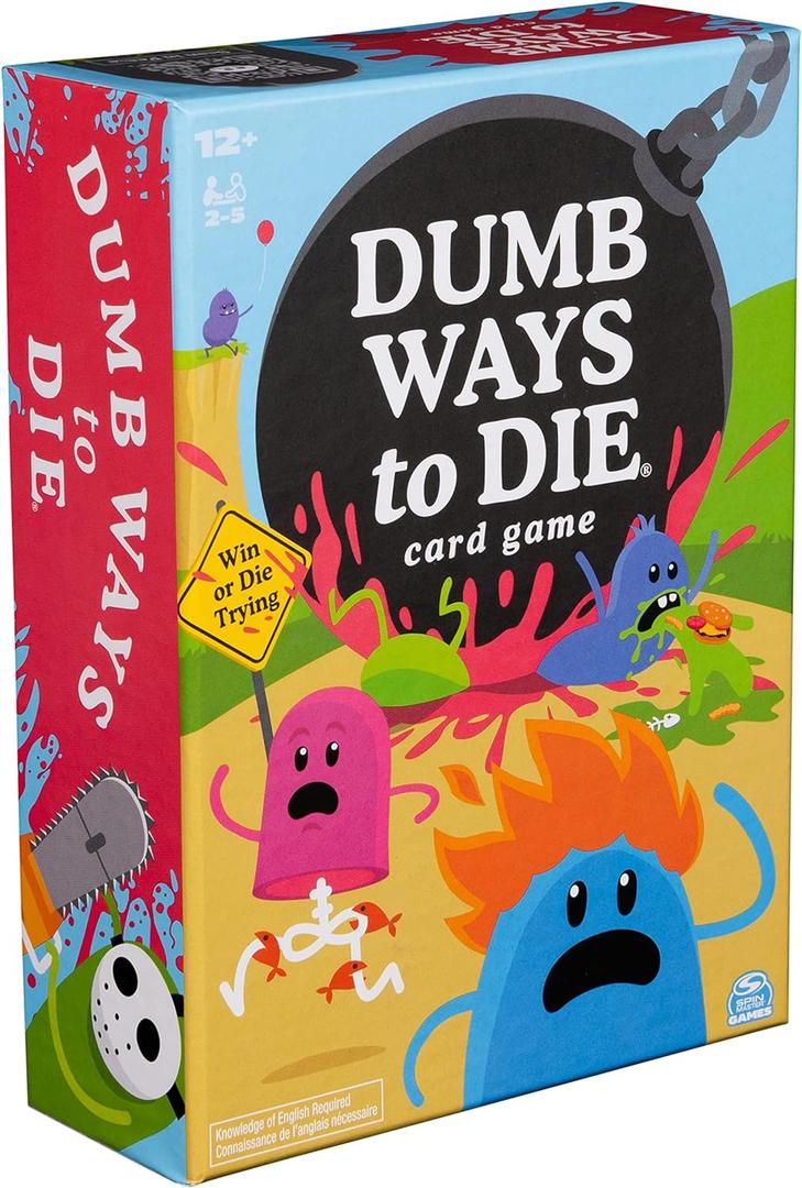Spin Master Games, Dumb Ways to Die, The Viral Meme Card Game from YouTube and TikTok, Survival Strategy Fun, 2-5 Players, for Ages 12 & Up (Multicolor)