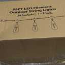 addlon 96FT(48FT*2) LED Outdoor String Lights with Edison Shatterproof Bulbs Commercial Grade Patio Cafe Light, ETL Listed Weatherproof Strand 30 Hanging Sockets for Bistro Backyard