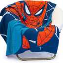 Jay Franco Marvel Spiderman Feather Knit Throw Blanket - 50 x 60 Inch Fluffy Fuzzy Blanket for Kids & Adults - Super Soft Lightweight Cozy Bedding, Machine Washable, Official Licensed, Blue