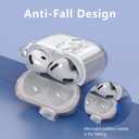 (with Safety Lock) Clear Case Compatible with Cute Apple Airpods 4 Cases 2024 Women, VISOOM Soft TPU Transparency Air pods 4 Gen Case iPods 4 Earbuds Case Girl Bling Keychain for Airpod iPod 4th Gen