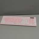 Wireless Keyboard and Mouse Combo, Reccazr 2.4G Full-Sized Keyboard and Mouse Cordless, 3 DPI Adjustable Mouse, Dual-System Keyboard for Computer/Laptop/Windows/Mac (Pink & White)