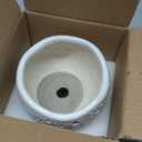 Thirtypot Ceramic Pots for Plants - 6 Inch Plant Pot for Indoor Outdoor, Decorative Orchid Pots with Drainage Hole, Unique Round Modern Planters, Home Decor, Gifts for Plant Lovers, White