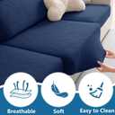 hyha Waterproof Couch Cushion Covers, Waterproof Sectional Couch Covers for Cushion Sofa for Pets, Stretch Sofa Slipcover Washable with Elastic Bottom(Back Cover M, Navy)