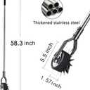 BARAYSTUS Wheel Rotary Edger Lawn Tool, Grass Edge Trimmer, Sidewalk Manual Lawn Edger, Strong 3 Sections Stainless Steel Handle with Cushion Grip, 58.3-Inch