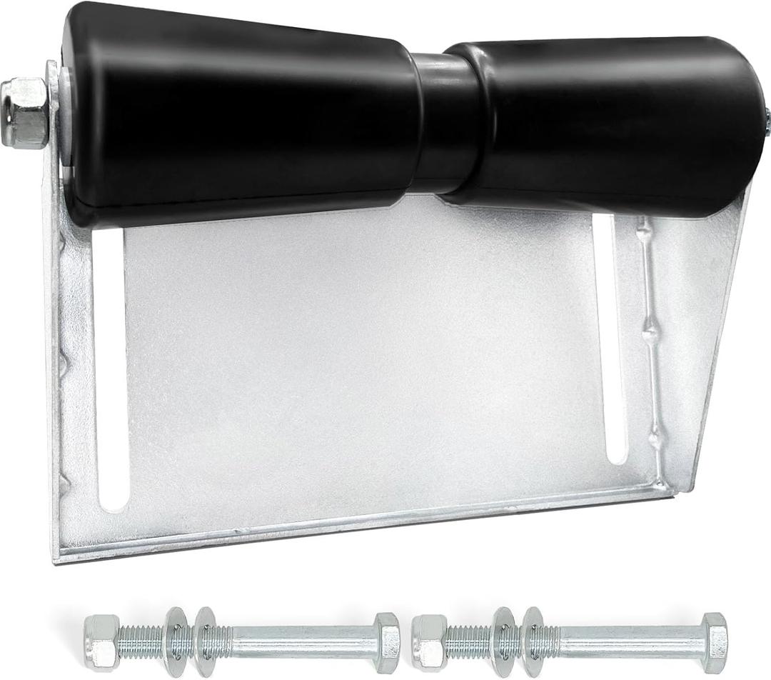 Boat Trailer Roller with Brackets 8" 10" 12" Galvanized Steel and Black Rubber Keel Roller for Boat Trailer