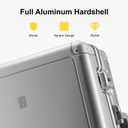 LEVEL8 Gibraltar Carry on Luggage, 20 Inch Aluminum Zipperless Luggages Airline Approved, Hardside Suitcase with TSA Lock and Spinner Wheels, Silver