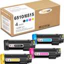 Workcentre 6515/ Phaser 6510 High Capacity Toner Cartridge 106R03480 106R03477 106R03478 106R03479 Replacement for Xerox Phaser 6510/ Workcentre 6515 Printer Ink.(1BK/1C/1Y/1M)