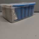 Homemade Popsicle Molds, 10-Cav Non-BPA Silicone Ice Pop Maker, with 50 Sticks, 50 Bags, 10 Reusable Sticks, Funnel, Brush and Ice Pop Recipe (Blue+Bin)