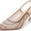 VenusCelia Women's Charming Lady Slingback Pump Shoe (8.5, Gold)