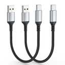 Short USB to USB C Cable 1FT, 2 Pack Short USB A to USB C Cable Fast Charging, Durable Braided 1 FT USB-A to USB-C Cables, Type C Charger Cord for iPhone 17 16 15 Pro, Samsung Series, iPad