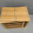 9 Tier Bamboo Shoe Rack, Foldable Narrow Shoe Organizer, Space Saving Vertical Shoe Storage Shelf Tower, No Assembly Eco-Friendly Wooden Shoe Rack for Closet & Entryway, Small Spaces (Bamboo, 9), Large