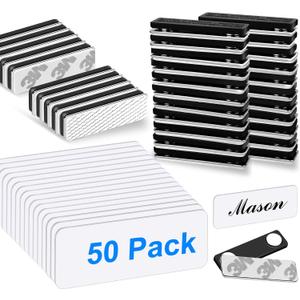 Magnetic Name Tags, 50-Pack Engravable Name Badge with Magnetic Backing, Reusable Name Tags(1" X 3")