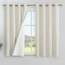 YoungsTex Linen Blackout Curtains 54 Inches Length, Full Room Darkening Short Window Drapes Thermal Insulated with Grommet for Bedroom Living Room, 2 Panels, 52 X 54 Inch