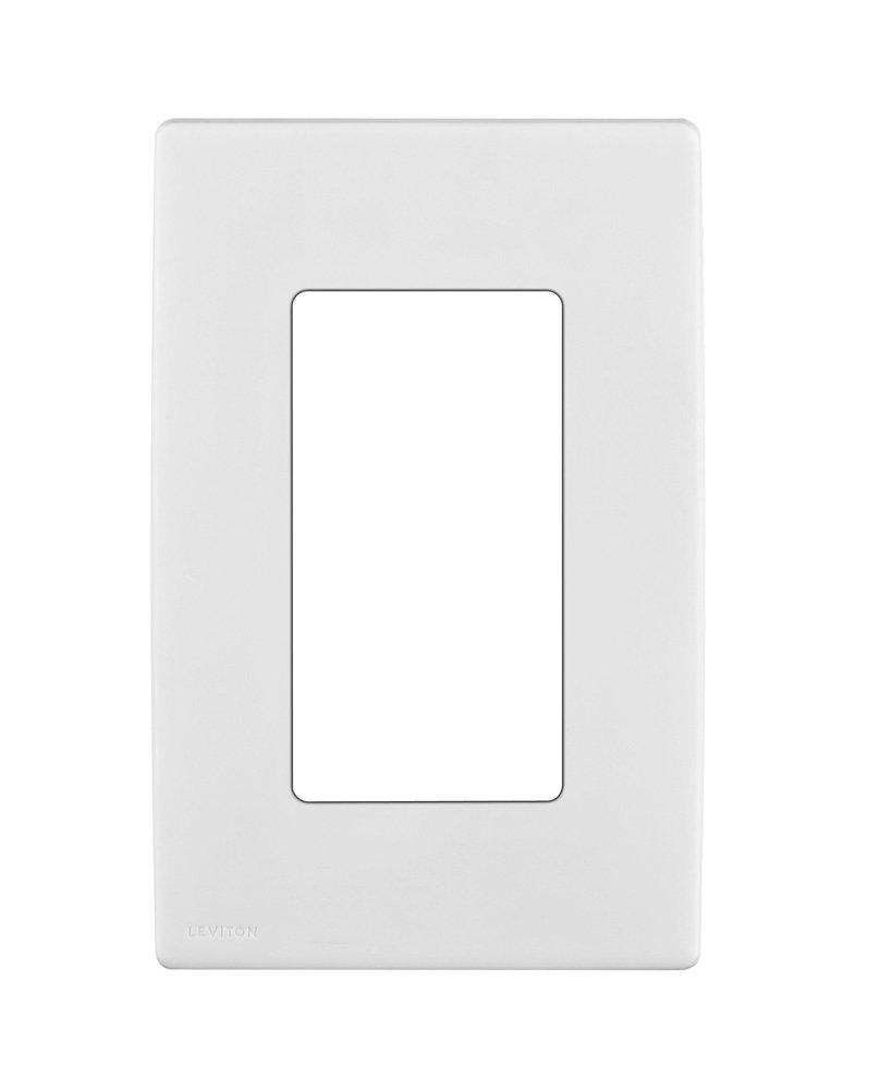 2 x Leviton Renu One-Gang Screwless Snap-On Wallplate, REWP1-WW, White on White