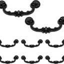 Biaungdo 8 Pcs 151mm/6 Hole Center Pull Handles, Zinc Alloy Rustic Vintage Style Drop-Down Bail Swing Dresser Pull Handle Antique Drawer Handles for Kitchen, Cabinet (7.3" Total Length)