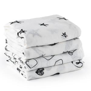 Bunnikins & Clover Muslin Swaddle Blankets for Boys and Girls, Baby Receiving Blankets Unisex, Newborn Essentials for Registry & Gift, 47x47 Inches Swaddles for Newborns, Set of 4