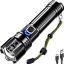 AKNEAR Rechargeable LED Flashlight 99000 High Lumens, Super Bright Flashlights with Zoomable & USB C Rechargeable & 5 Light Mode & IPX-7 Waterproof, Powerful Flash Light for Home, Hiking, Camping