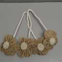 Curtain Tie Backs for Curtain Drapes, Boho Decor Holdback Farmhouse TieBacks for Blackout/Sheer Curtains, Jute Rope with Flower, Natural Decor Shabby Chic Drapery Holder, Pack-2