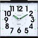Tinload 4.7" Loud Bell Alarm Clock for Heavy Sleepers Adults, Silent No Ticking, Snooze, Lighted on Demand, Battery Operated Alarm Clocks for Bedrooms, Black