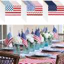 Peryiter 24 Pcs Vintage Small American Flags on Stick 4x6 Inch Mini American Hand Held Flags 4th of July Decor for Farmhouse 250th Anniversary Patriotic Memorial Day Independence Day Decor
