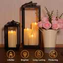 Outdoor Flameless Candles with Remote Timer - Waterproof Realistic Flickering LED Pillar Electric Battery Operated Fake Candle for Holiday Home Wedding Fireplace Decor - Ivory White 3 Pack