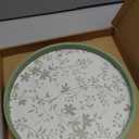 Novabright Sage Green Wooden Serving Tray, 11.8 Inch Round Boho Cottagecore Tray for Coffee Table, Decorative Farmhouse Plate for Fruit, Bread, Tea, Dining Room & Entryway, Vanity