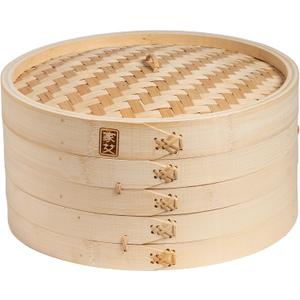 Joyce Chen 2-Tier Bamboo Steamer Baskets, 12-Inch