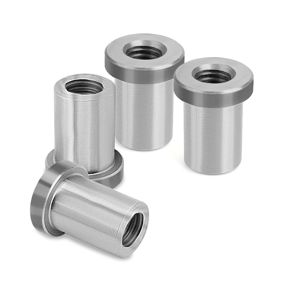 JERBOR 4pcs Weld-On Nuts, 1/2"-13 Thread Long Threaded Stepped Female Weld Nut, Female Weld Nut for Steel Chassis Mounting Tab