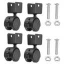 PATIKIL 1.5" Swivel Caster with 0.98" U Bracket, 4 Pack 360 Rotation Nylon Swivel No Noise Wheel with Brake Locking Caster for Furniture Legs Black