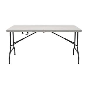 Iceberg IndestrucTable Classic Center-Folding Table, 5 ft, Platinum Granite | Measures 60" x 30" x 29", holds up to 250 lbs