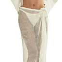 Women's Swimsuits Cover Ups Set for Crochet Bathing Suit Hollow Out 2 Piece Bikini Coverup Beach Swimwear (Medium, White)