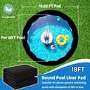 Upgrade Thicken 18ft Round Pool Liner Pad for Above Ground Pool, 300g/㎡ Seamless Swimming Pool Mat, Under Pool Padding, Puncture Protection, Extend Liner Life, Durable Geotextile Material Eco-Friendly