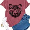Mama Shirt for Women Mama Bear Shirts Mothers Day Mom Life Tee Tops
