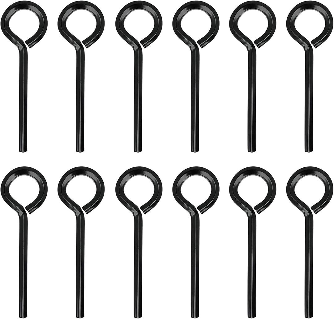 12pcs 5/32 inch Standard Hex Dogging Key with Full Loop, Black Solid Metal Allen Key Sets Wrench for Keychain Push Bar Panic Exit Device Key