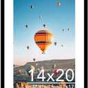 14x20 Picture Frame with 11x17 Mat, Display Photo 11x17 with Mat or 14 x 20 Without Mat, Wall Hanging Large 14 by 20 Poster Frame with Plexiglass, Black